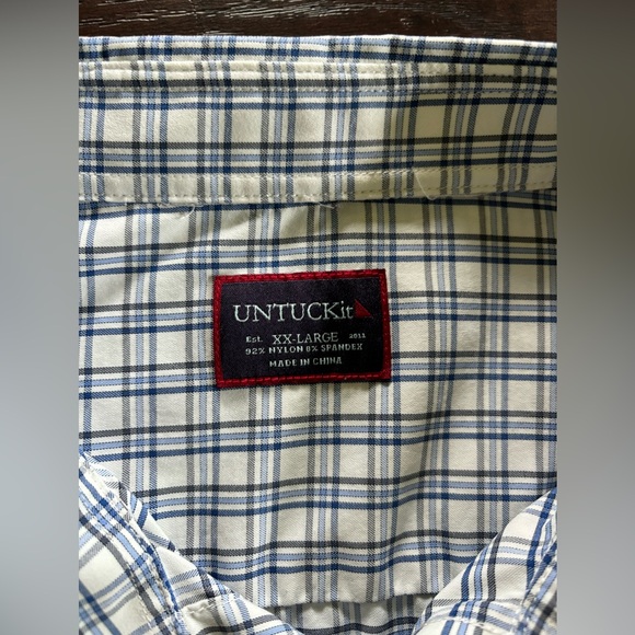 UNTUCKit Shirt Mens 2XL XXL Button Up Performance Stretch Plaid Check - Picture 4 of 5